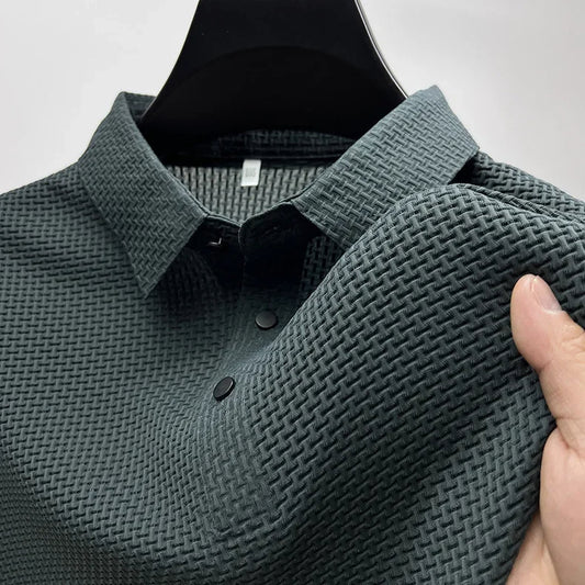 Nilo - Silk short-sleeved polo shirt